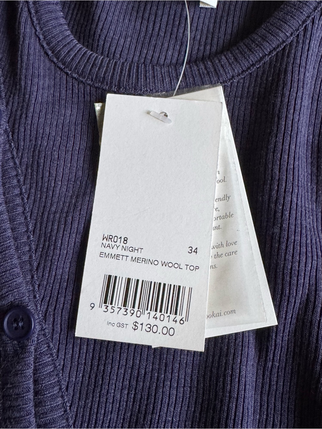 Kookai Navy Emmett Merino Wool Top — image 2 of 6